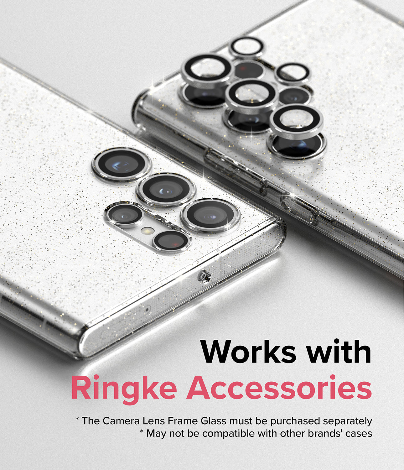 Galaxy S22 Ultra Case | Air - Glitter Clear - Workds with Ringke Accessories.