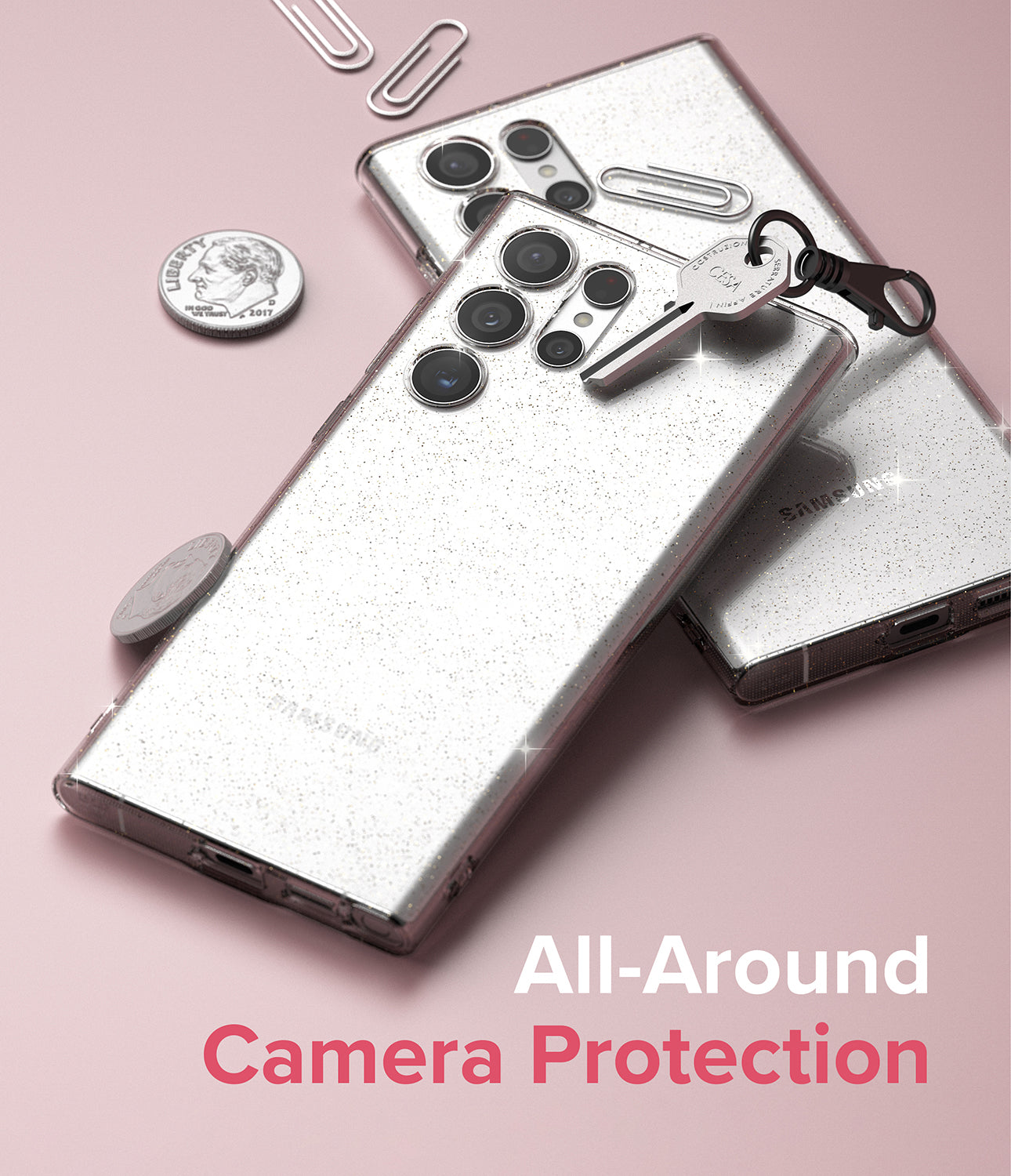 Galaxy S22 Ultra Case | Air - Glitter Clear- All Around Camera Protection.