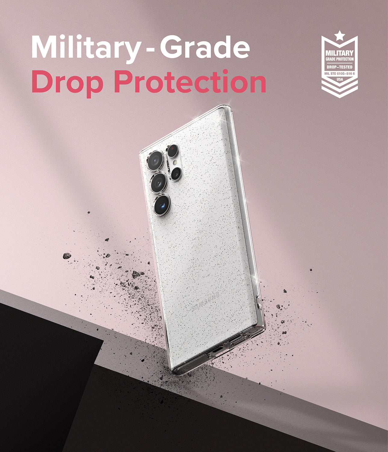 Galaxy S22 Ultra Case | Air - Glitter Clear - Military-Grade Drop Protection