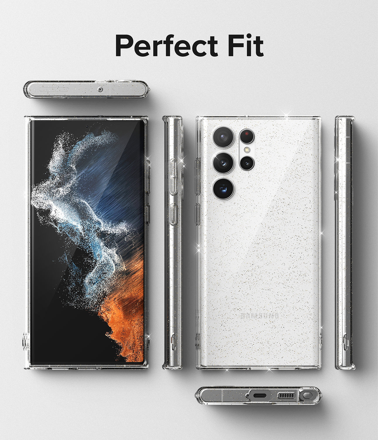 Galaxy S22 Ultra Case | Air - Glitter Clear - Perfect Fit