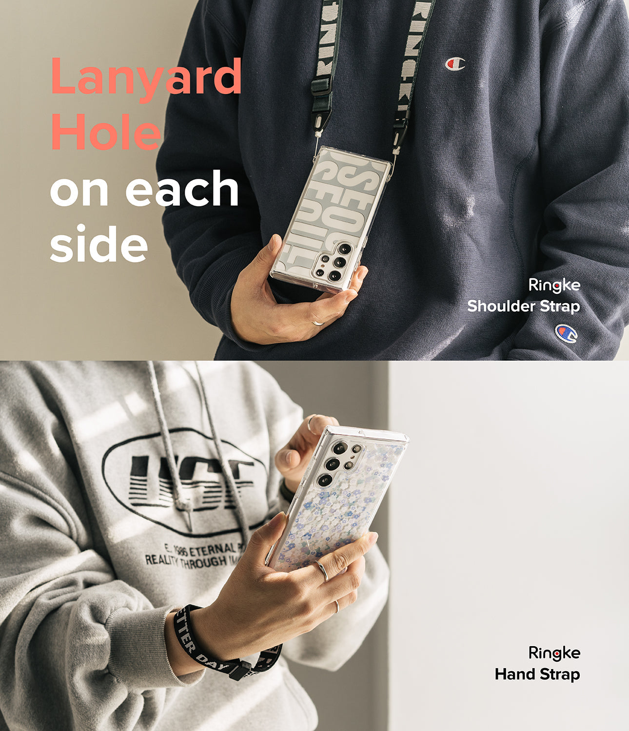 Galaxy S22 Ultra Case | Fusion Design - Floral - Lanyard Hole on each side.