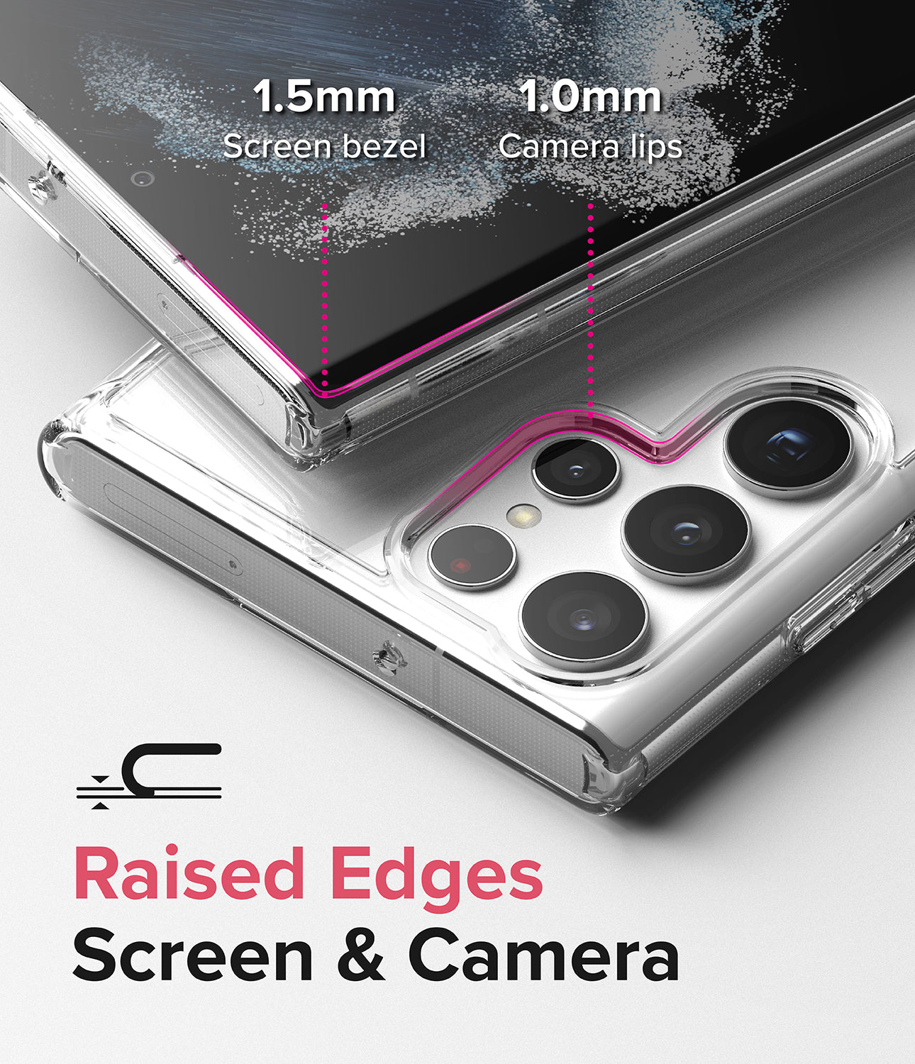 Galaxy S22 Ultra Case | Fusion - Clear - Raised Edges. Screen and Camera.