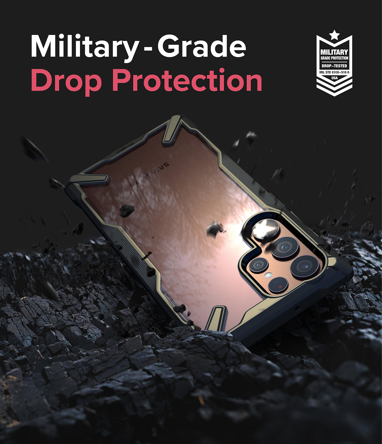 Galaxy S22 Ultra Case | Fusion-X - Black - Military-Grade Drop Protection.