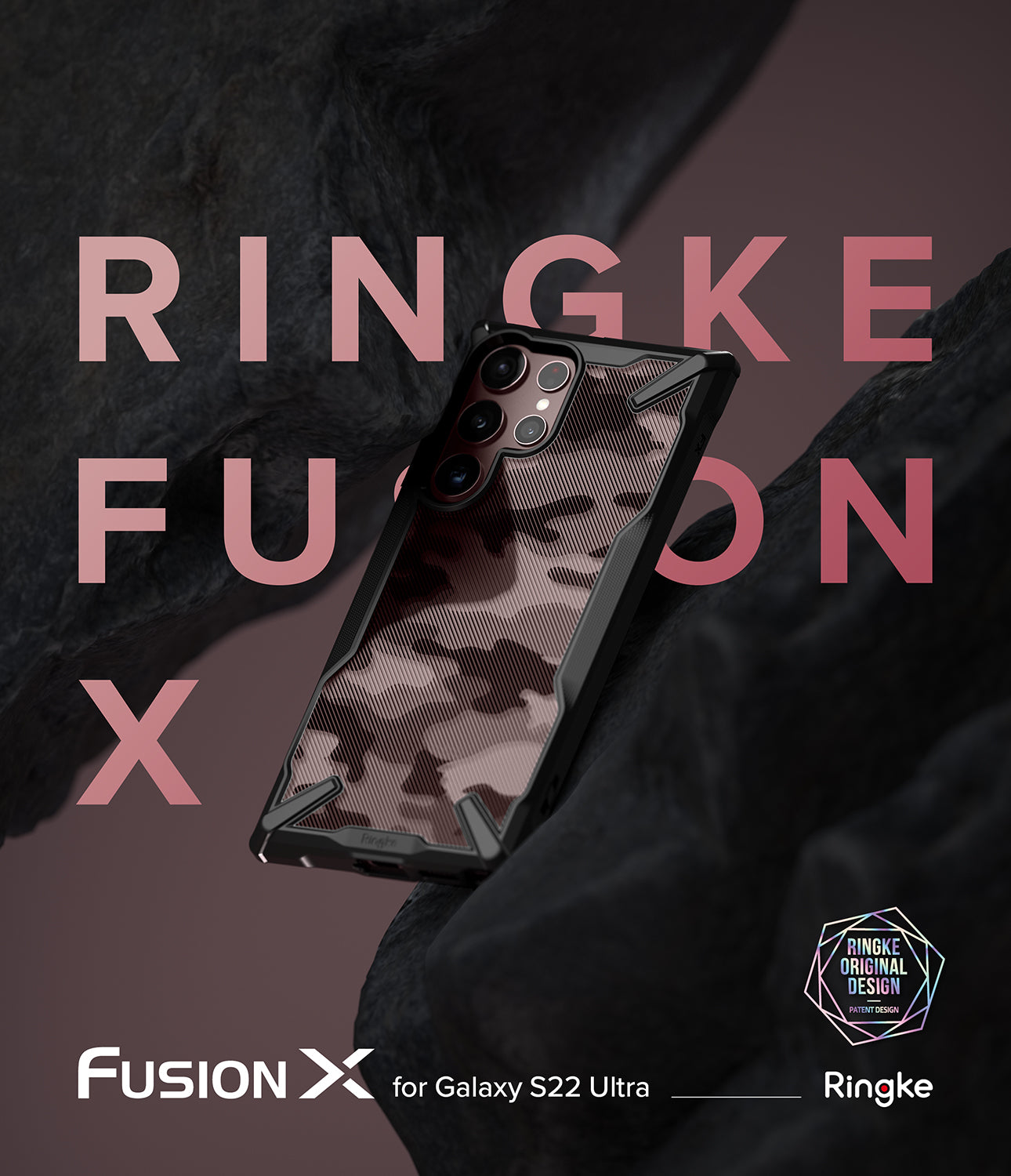 Galaxy S22 Ultra Case | Fusion-X - Camo Black - By Ringke