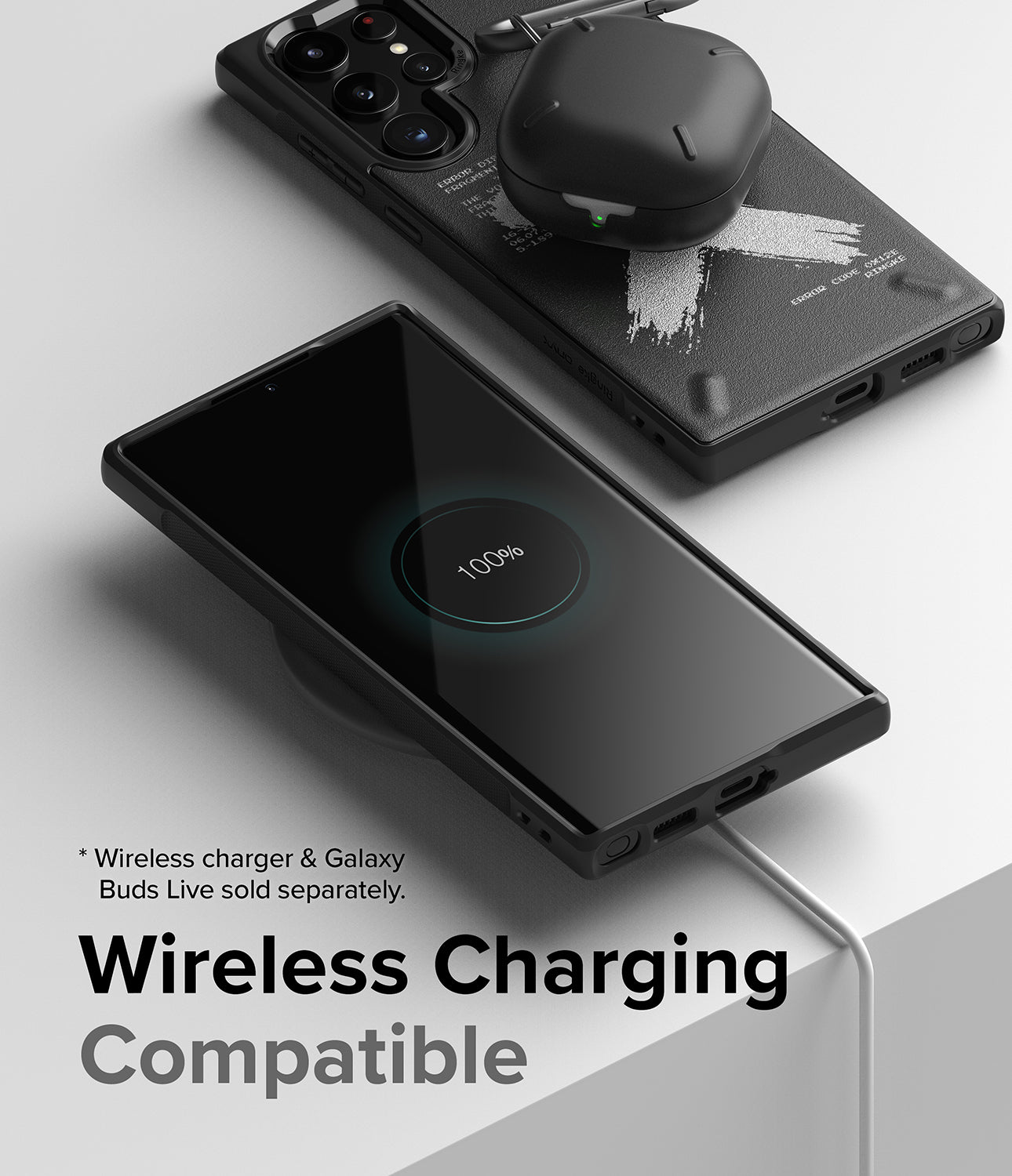 Galaxy S22 Ultra Case | Onyx Design - X - Wireless Charging Compatible.
