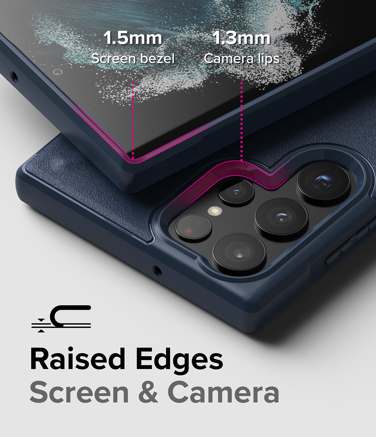 Galaxy S22 Ultra Case | Onyx - Dark Gray - Raised Edges. Screen and Camera.