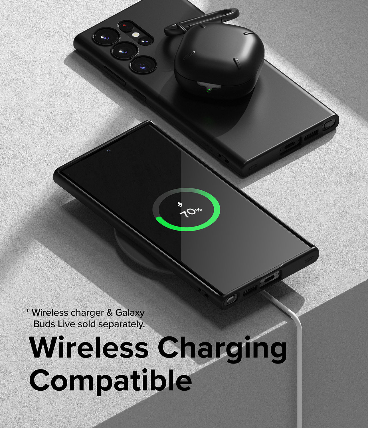Galaxy S23 Ultra Case | Air-S Black - Wireless Charging Compatible