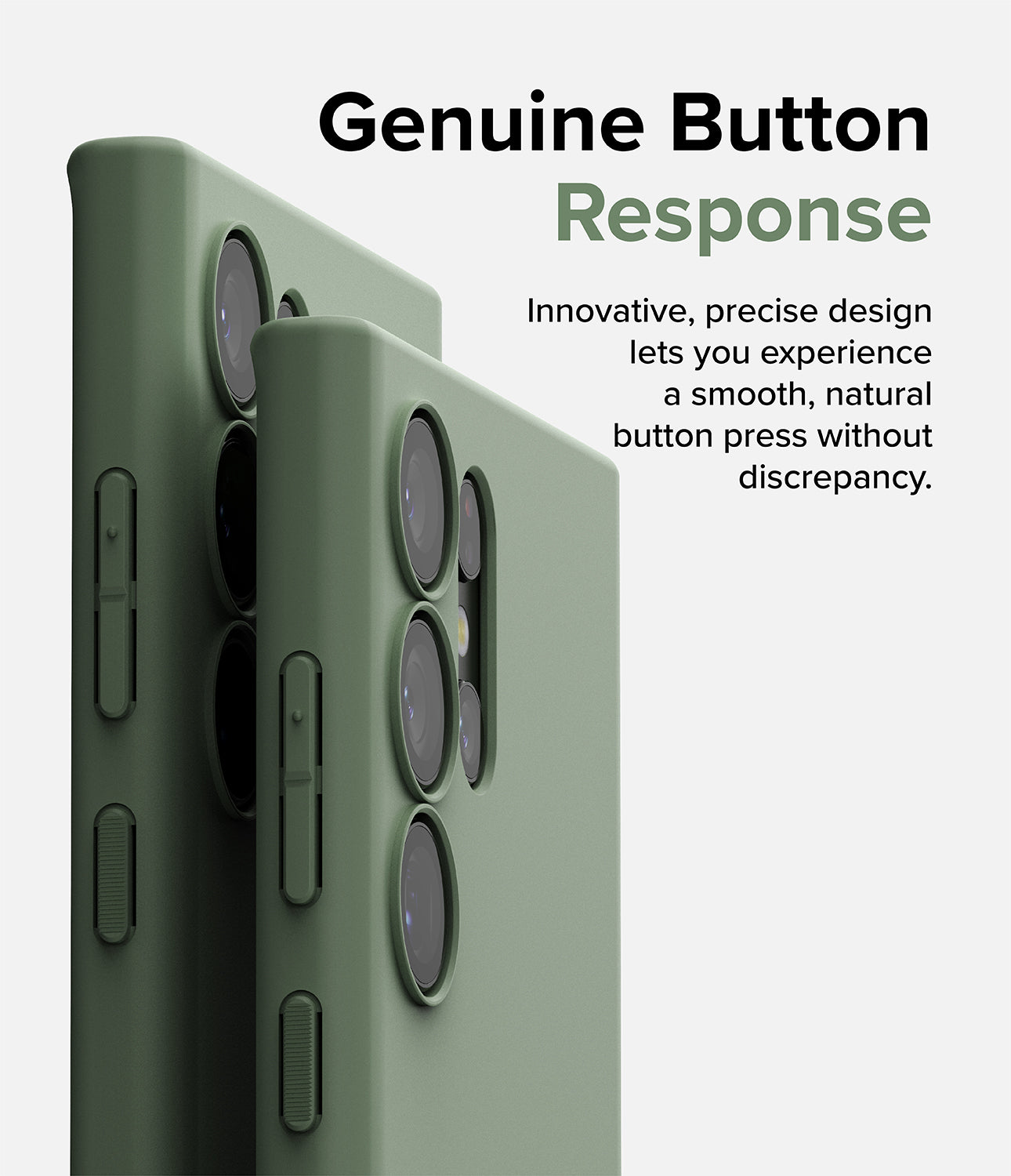 Galaxy S23 Ultra Case | Air-S Quite Green - Genuine Button Response. Innovative, precise design lets you experience a smooth, natural button press without discrepancy.