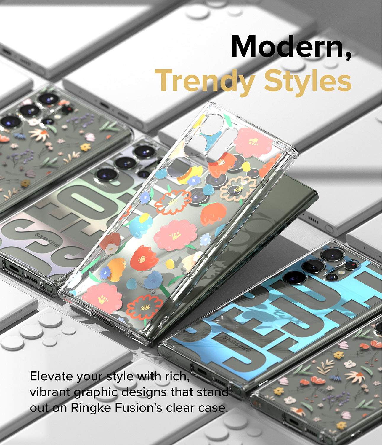 Galaxy S23 Ultra Case | Fusion Design Dry Flowers - Modern, Trendy Styles.
