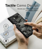 Galaxy S23 Ultra Case | Fusion-X - Camo Black - Tactile Camo Design. Elevate your style with a layered camouflage pattern.