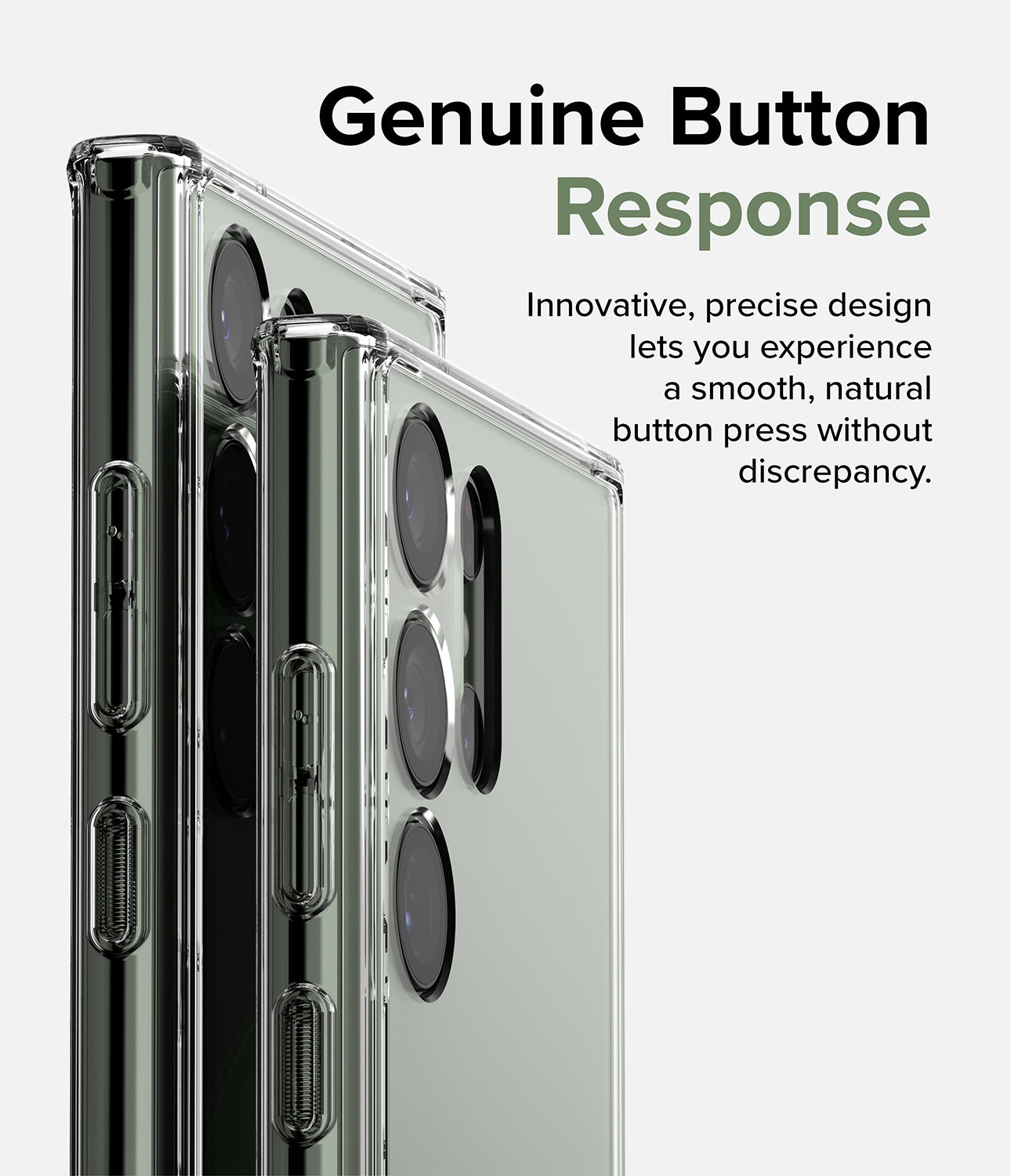 Galaxy S23 Ultra Case | Fusion - Clear - Genuine Button Response. Innovative, precise design lets you experience a smooth, natural button press without discrepancy.
