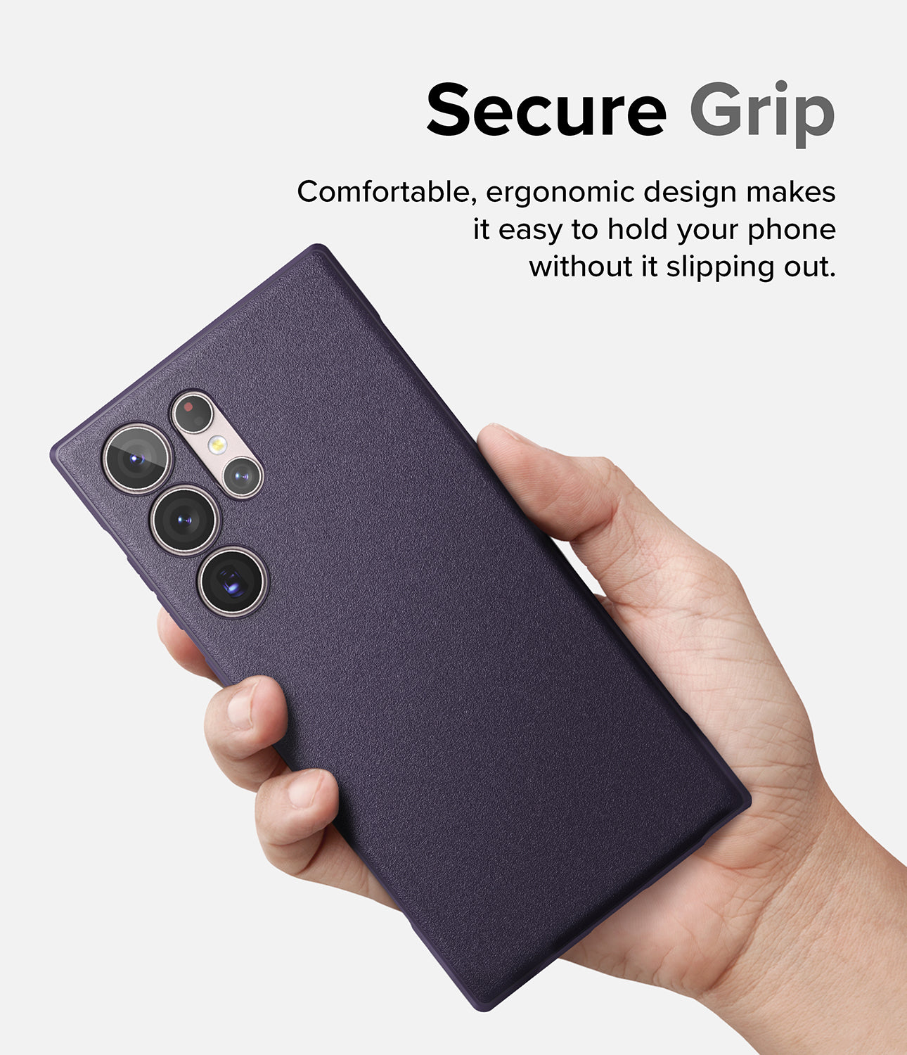 Galaxy S23 Ultra Case | Onyx - Deep Purple - Secure Grip. Comfortable, ergonomic design makes it easy to hole your phone without it slipping out.
