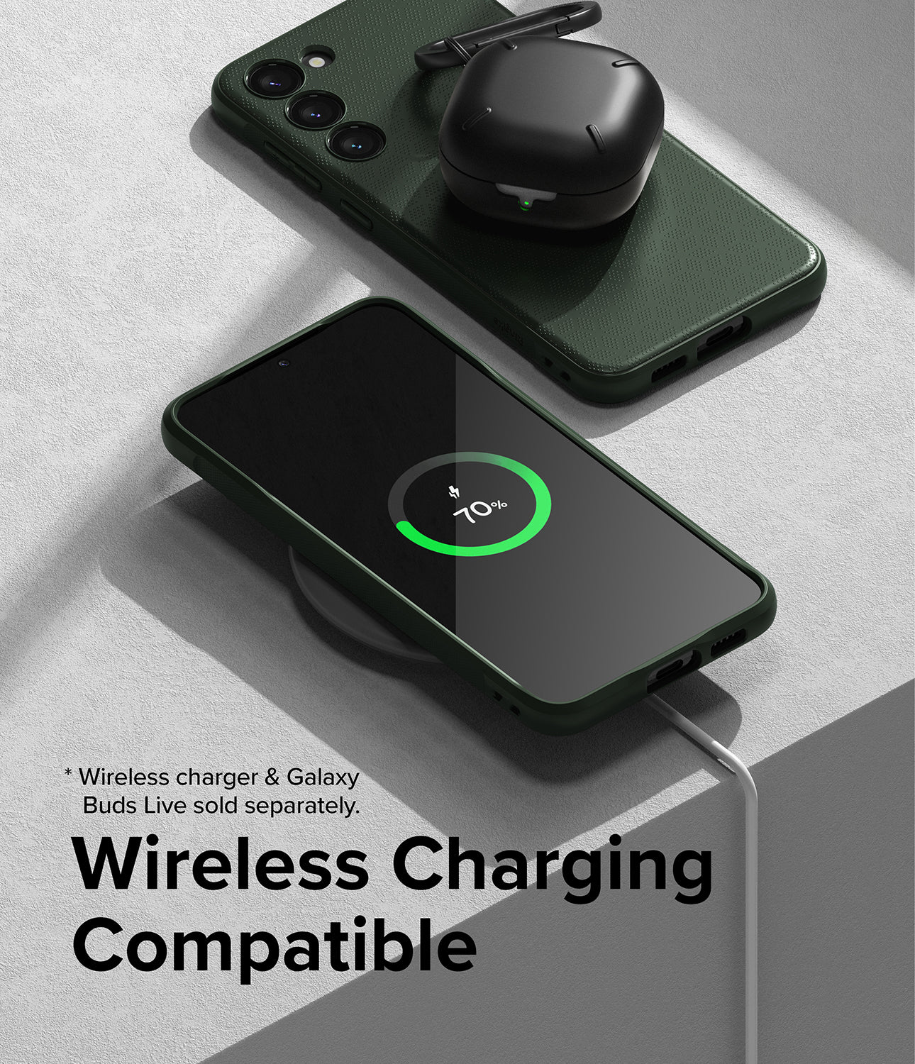 Galaxy S23 Plus Case | Onyx Dark Green - Wireless Charging Compatible.