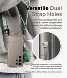 Galaxy S24 Ultra Case | Air Bumper - Versatile Dual Strap Holes. The reduced strap hole size provides a cleaner design while improving the utility by allowing multiple accessories.