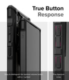 Galaxy S24 Ultra Case | Fusion-X - Black - True Button Response. Easy to distinguish the topmost volume button with a + symbol. Fine Aperture Lines.