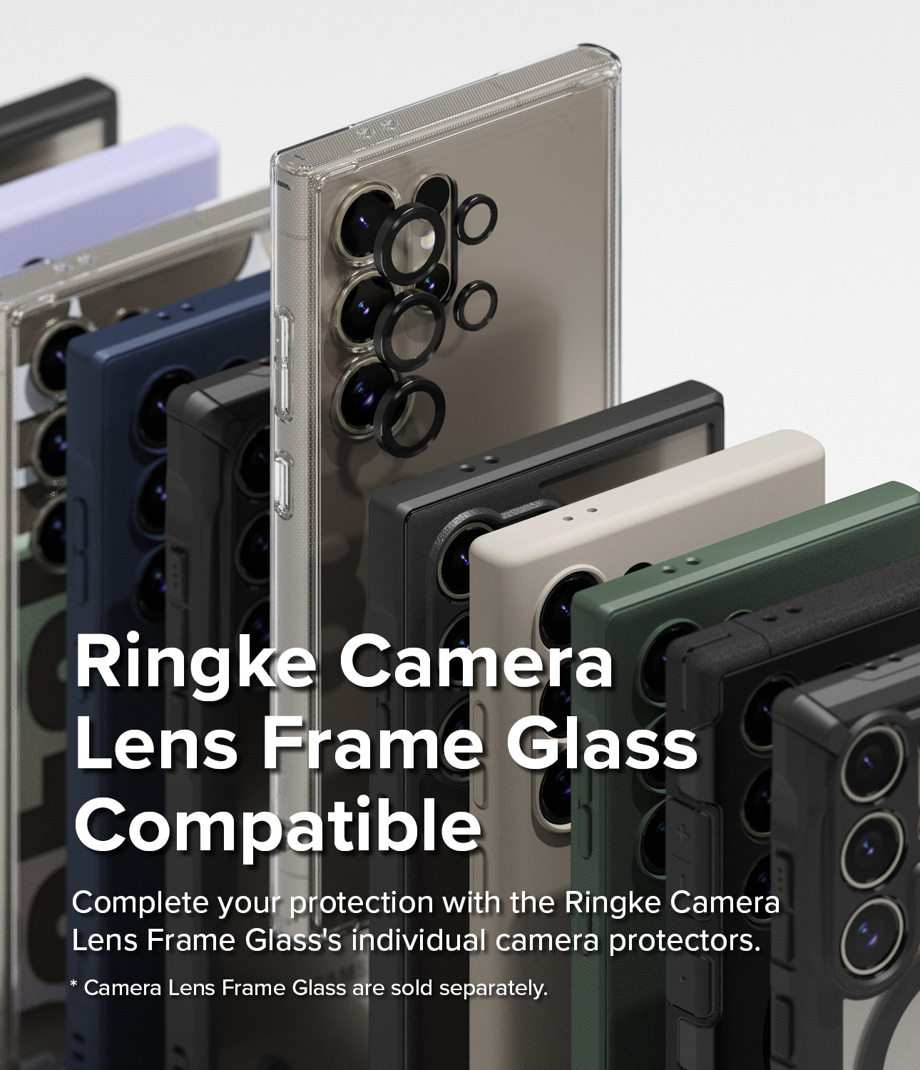 Galaxy S24 Ultra Case | Onyx Design - Moon - Ringke Camera Lens Frame Glass Compatible. Complete your protection with the Ringke Camera Lens Frame Glass' individual camera protectors.