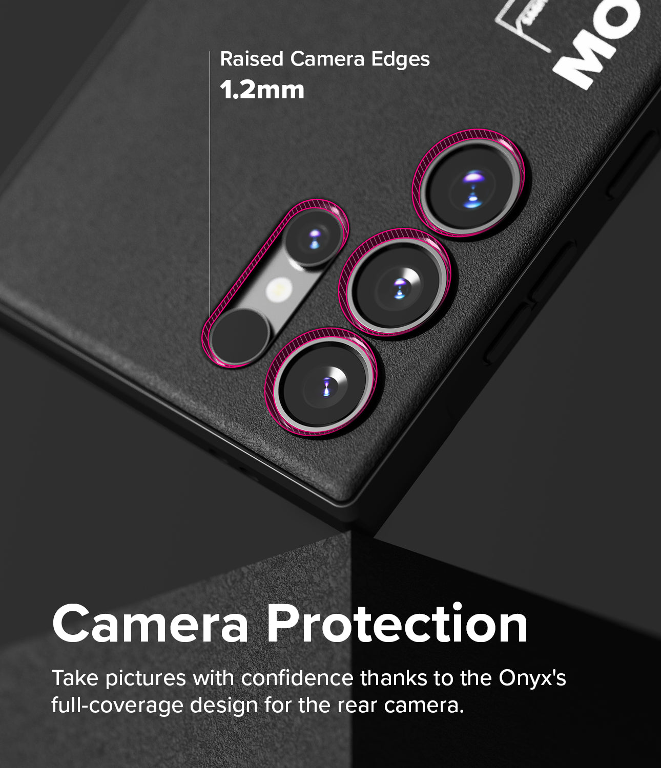 Galaxy S24 Ultra Case | Onyx Design - Moon - Camera Protection. Take pictures with confidence thanks to the Onyx's full-coverage design for the rear camera.