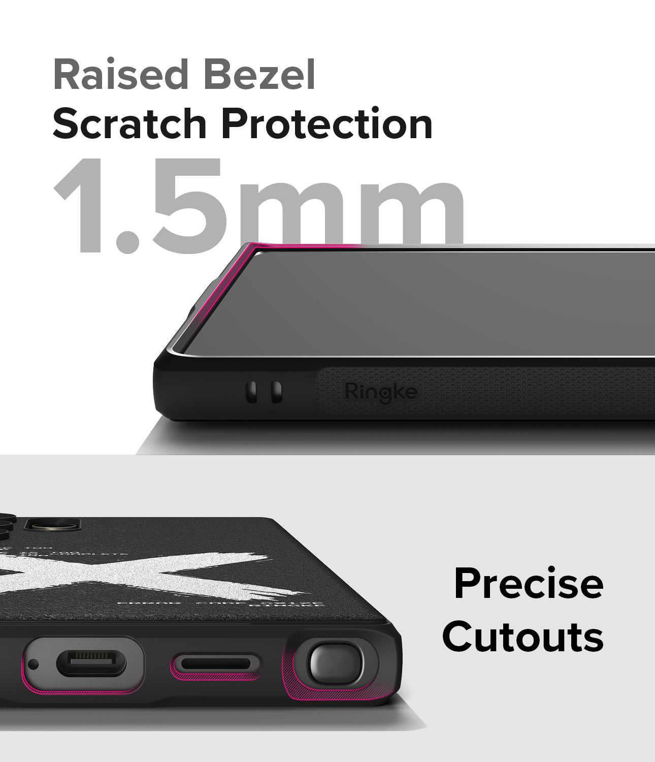 Galaxy S24 Ultra Case | Onyx Design - X - Raised Bezel Scratch Protection and Precise Cutouts.