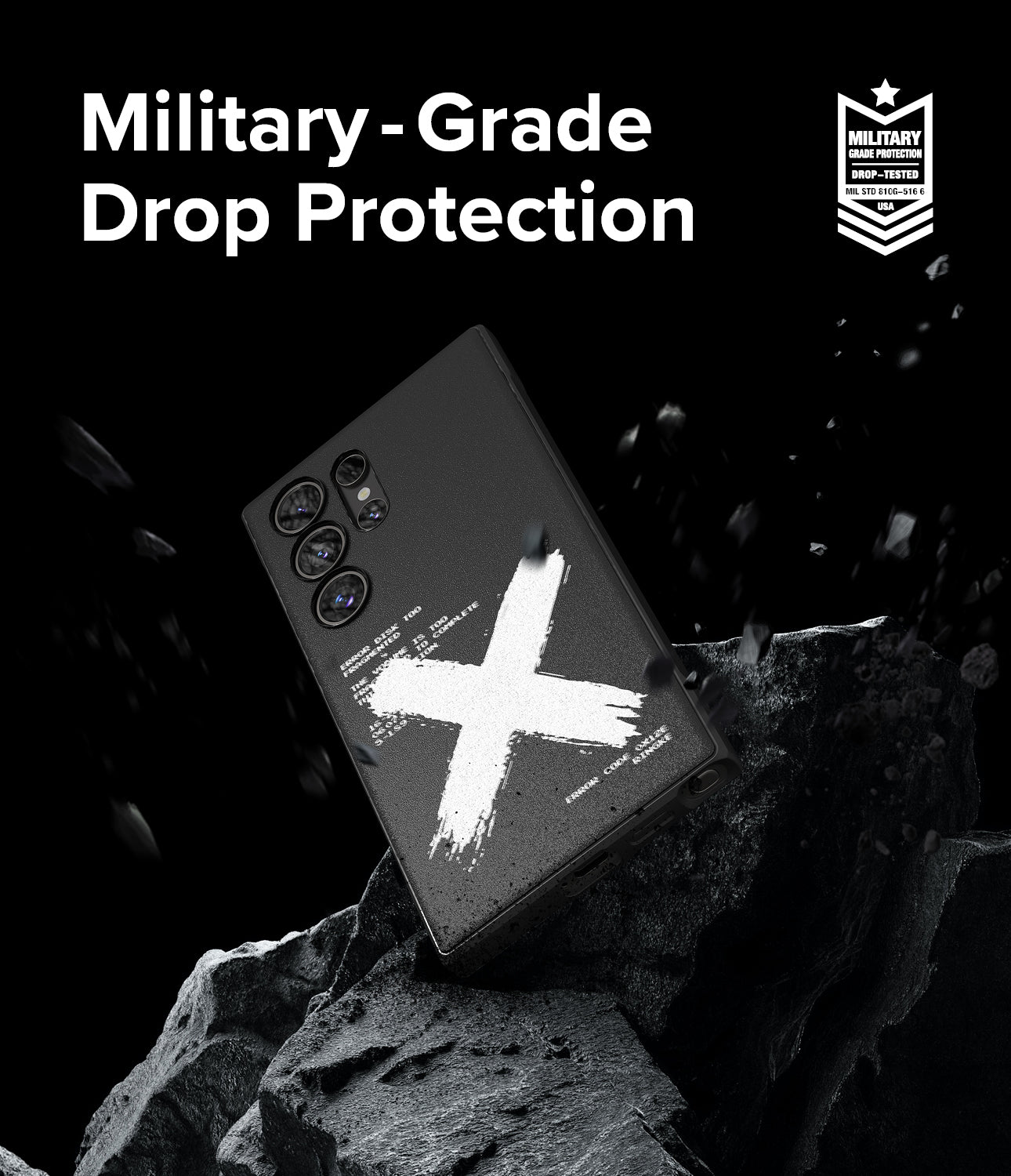 Galaxy S24 Ultra Case | Onyx Design - X - Military-Grade Drop Protection.