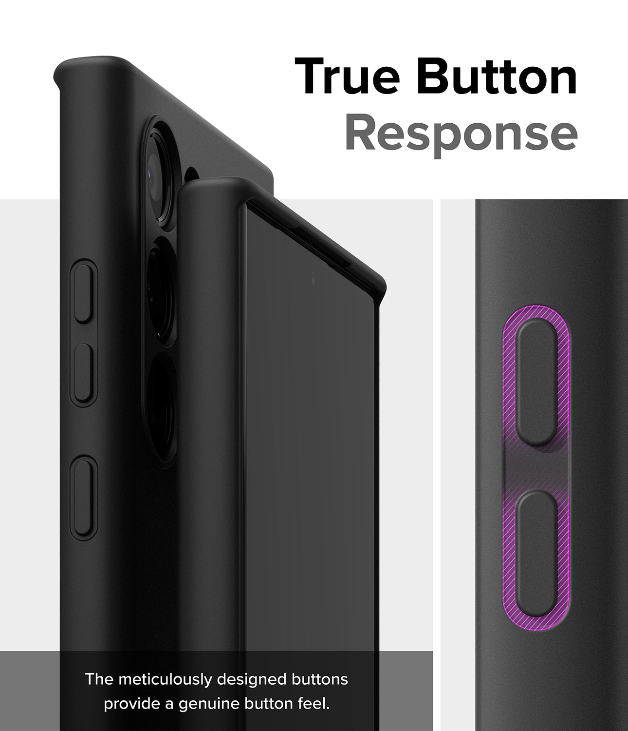 Galaxy S24 Ultra Case | Silicone Magnetic - True Button Response. The meticulously designed buttons provide a genuine button feel.