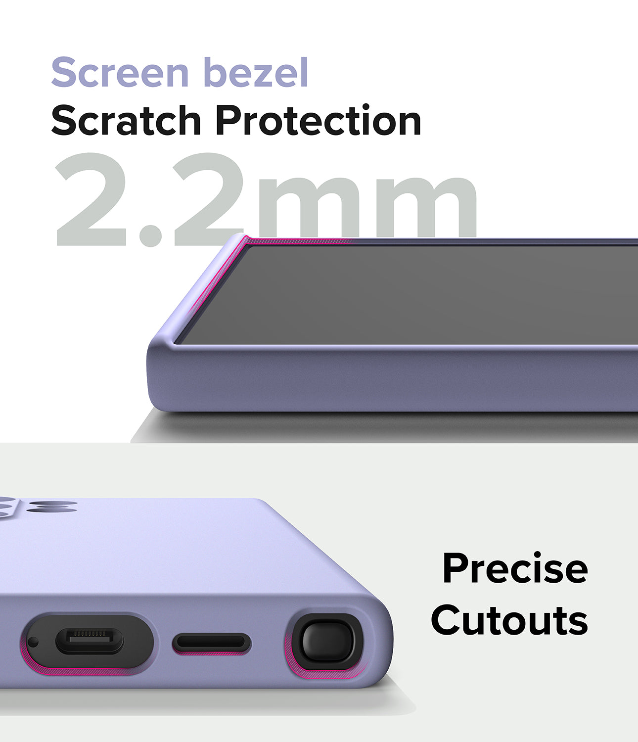 Galaxy S24 Ultra Case | Silicone Magnetic - Lavender - Screen bezel Scratch Protection. Precise Cutouts.
