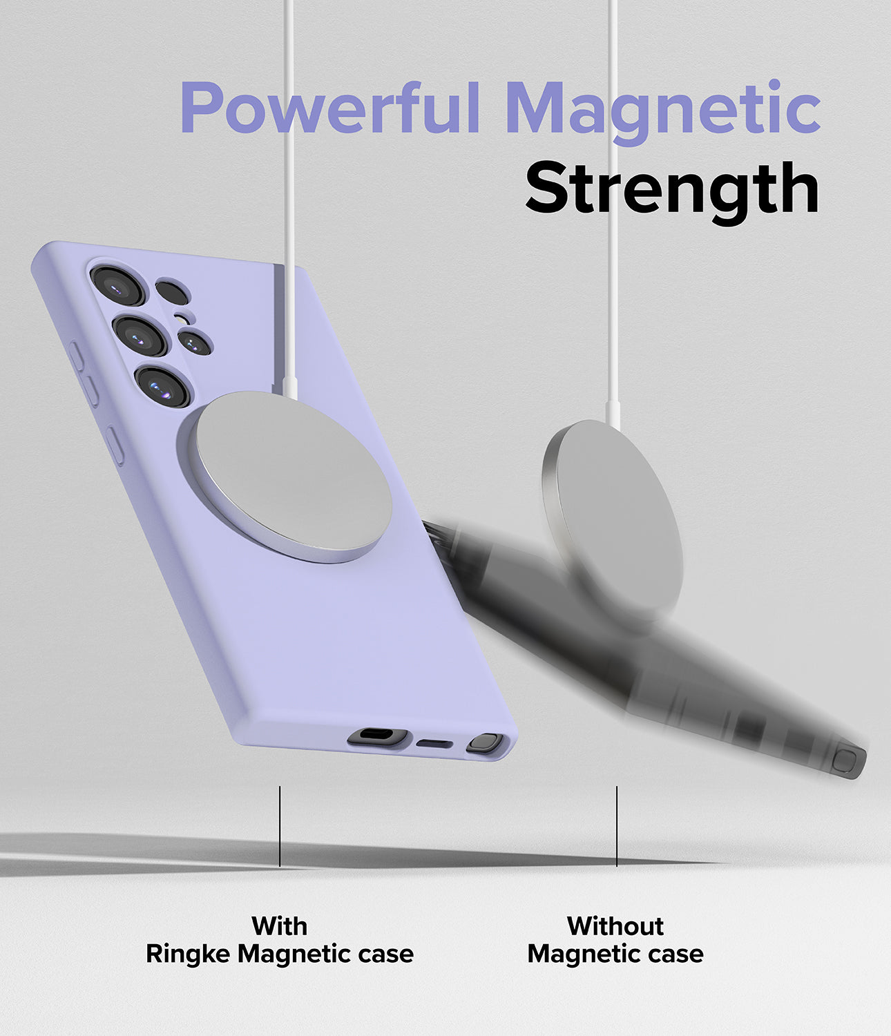 Galaxy S24 Ultra Case | Silicone Magnetic - Lavender - Powerful Magnetic Strength.