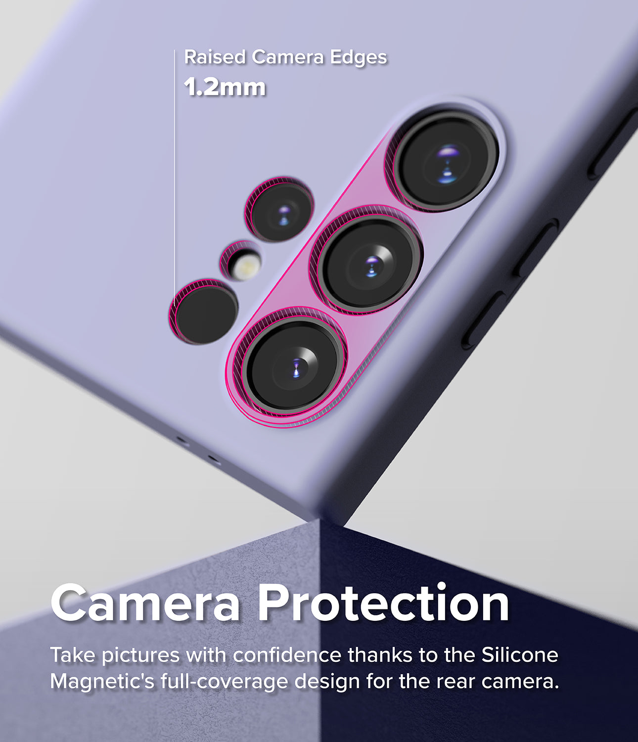 Galaxy S24 Ultra Case | Silicone Magnetic - Lavender - Camera Protection. Take pictures with confidence thanks to the Silicone Magnetic's full-coverage design for the rear camera.