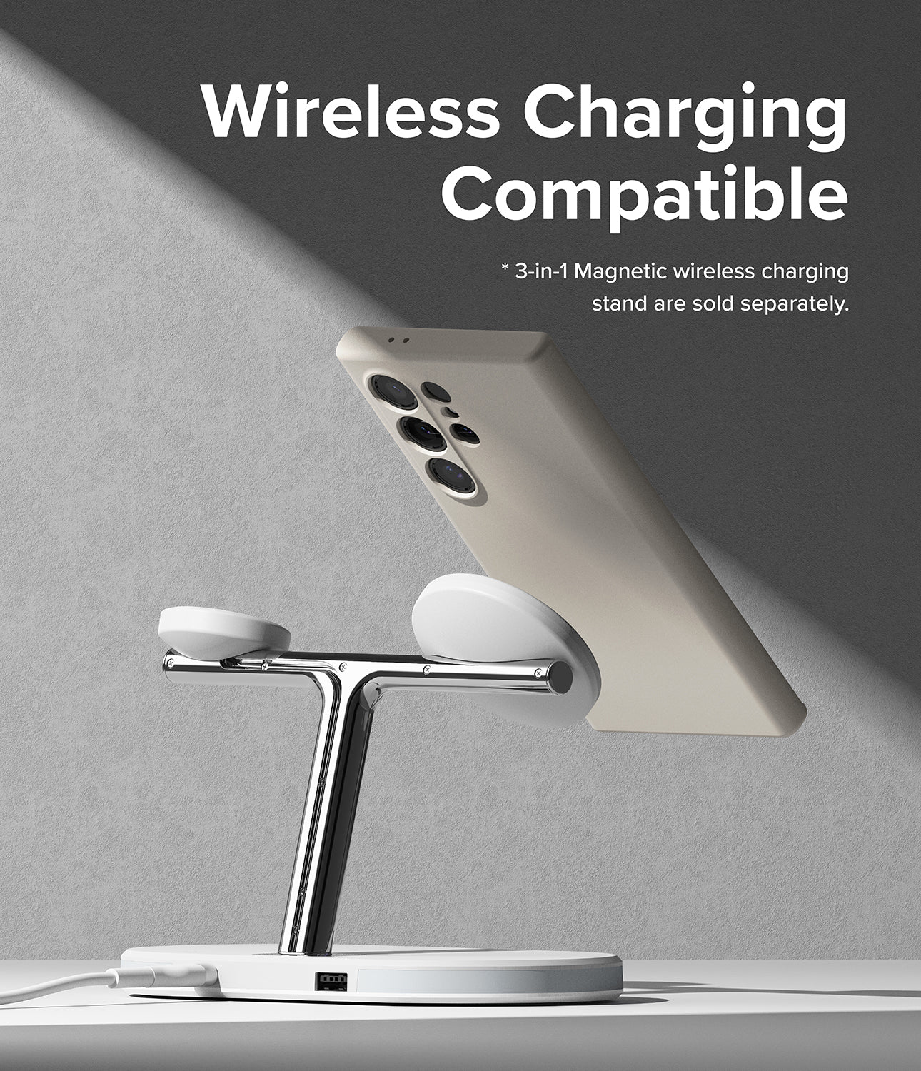 Galaxy S24 Ultra Case | Silicone Magnetic - Stone - Wireless Charging Compatible.