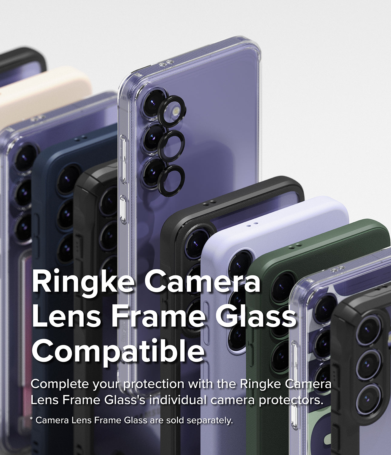 Galaxy S24 Case | Fusion Design - Seoul - Ringke Camera Lens Frame Glass Compatible. Complete your ptoection with the Ringke Camera Lens Frame Glass' individual camera protectors.