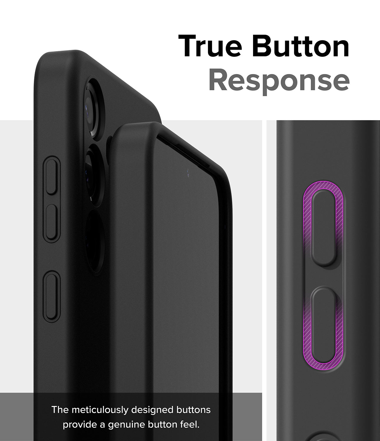 Galaxy S24 Case | Silicone Magnetic - True Button Response. The meticulously designed buttons provide a genuine button feel.