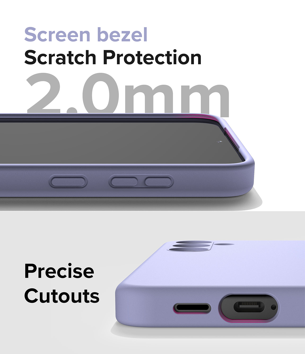 Galaxy S24 Case | Silicone Magnetic - Lavender - Screen Bezel Scratch Protection and Precise Cutouts.