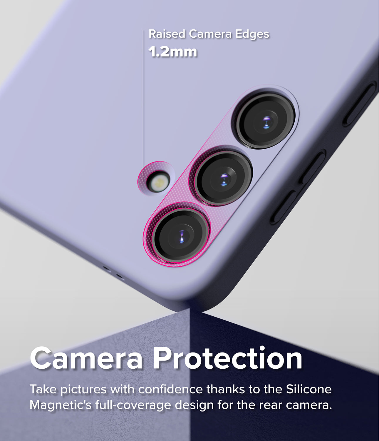 Galaxy S24 Case | Silicone Magnetic - Lavender - Camera Protection. Take pictures with confidence thanks to the Silicone Magnetic's full-coverage design for the rear camera.