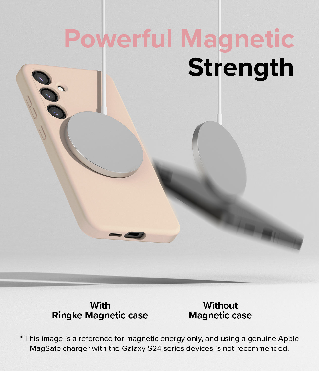Galaxy S24 Case | Silicone Magnetic - Pink Sand - Powerful Magnetic Strength
