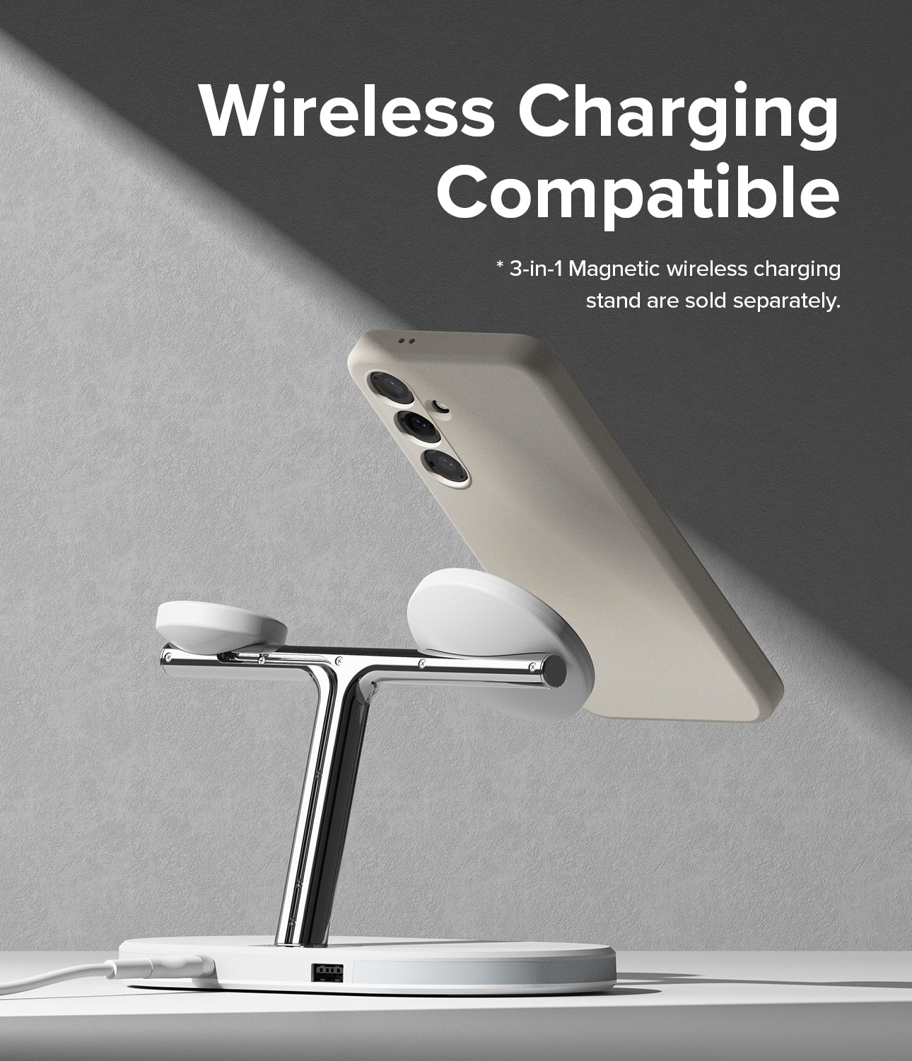 Galaxy S24 Case | Silicone Magnetic - Stone - Wireless Charging Compatible.