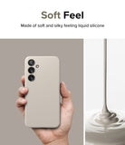 Galaxy S24 Case | Silicone Magnetic - Stone - Soft Feel. Made of soft and silky feeling liquid silicone.