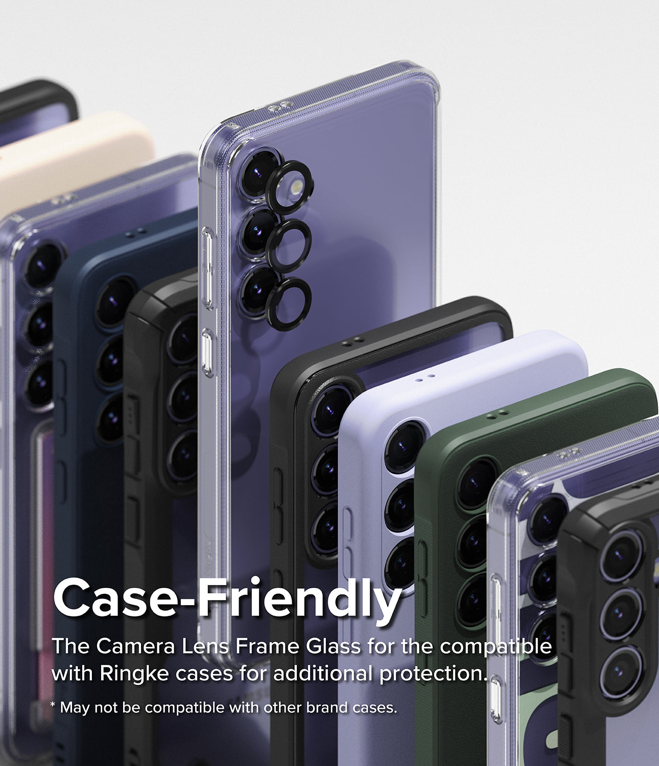Galaxy S24 Plus Lens Protector | Camera Lens Frame Glass - Case-Friendly. The Camera Lens Frame Glass for the compatible with Ringke cases for additional protection.