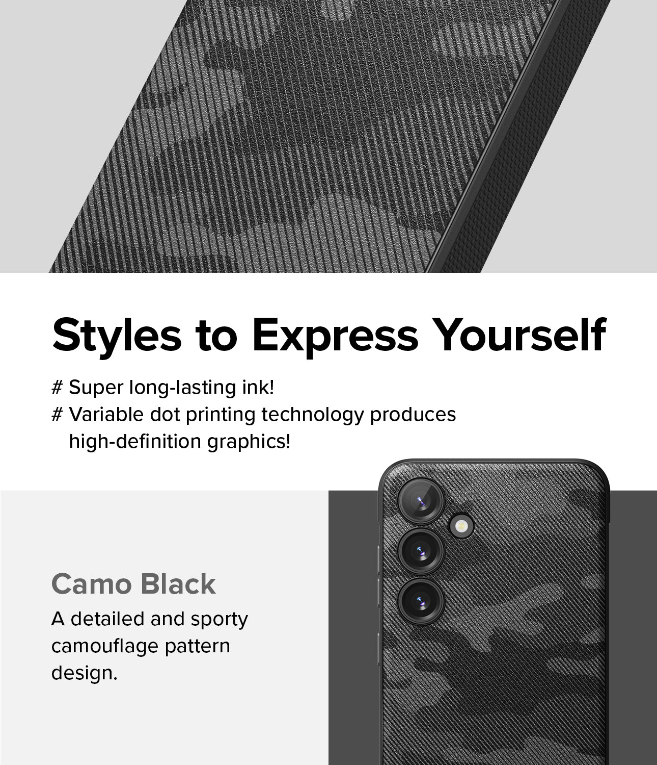 Galaxy S24 Case | Onyx Design - Camo Black - Styles to Express Yourself.