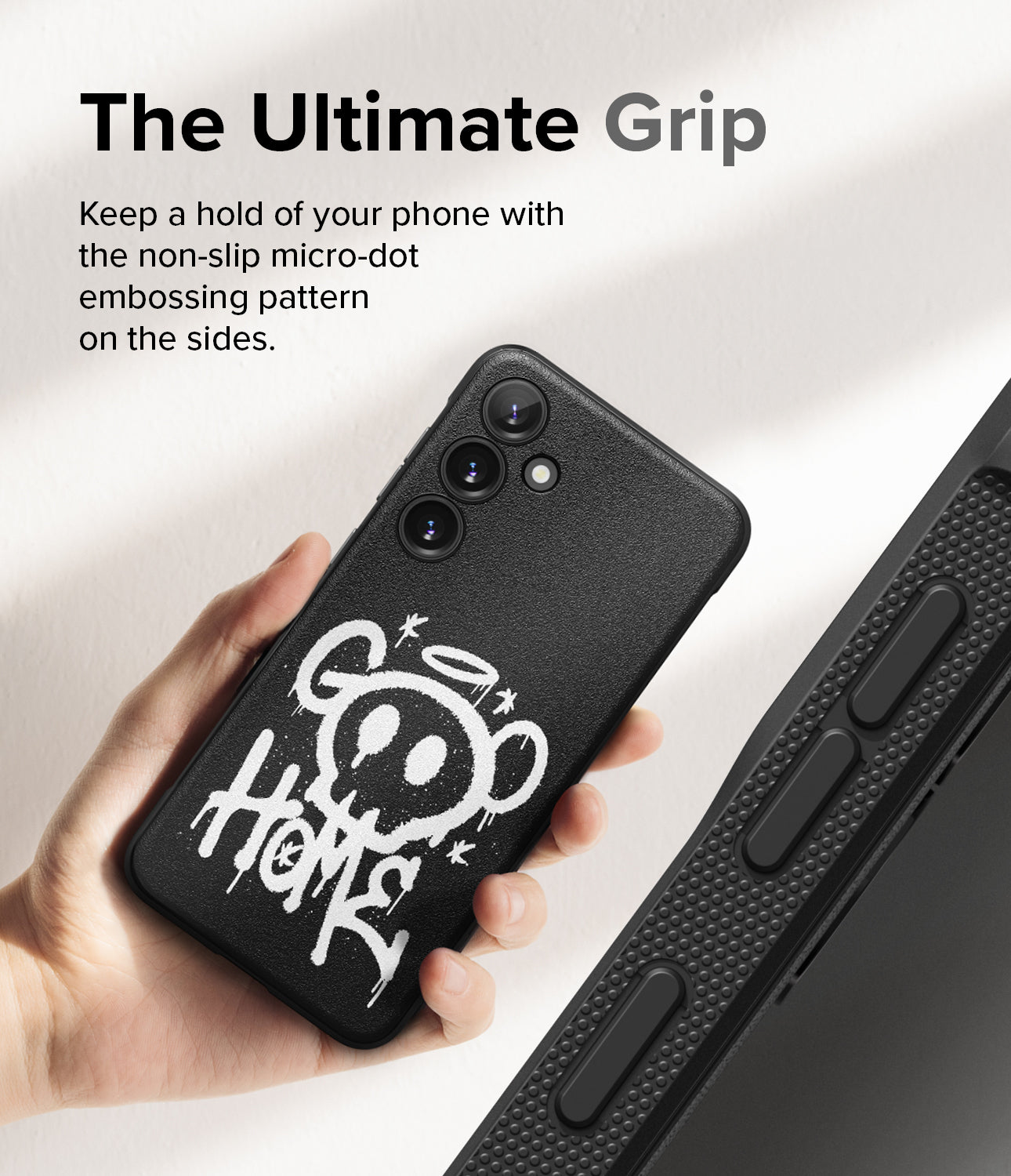 Galaxy S24 Plus Case | Onyx Design - Graffiti 2 - The Ultimate Grip. Keep a hold of your phone with the non-slip micro-dot embossing pattern on the sides.