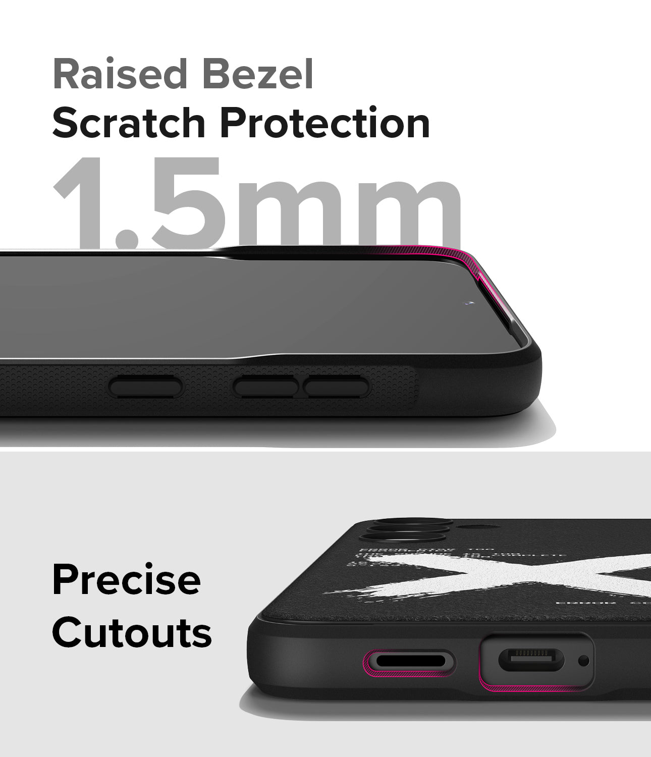 Galaxy S24 Case | Onyx Design - X - Raised Bezel Scratch Protection and Precise Cutouts.