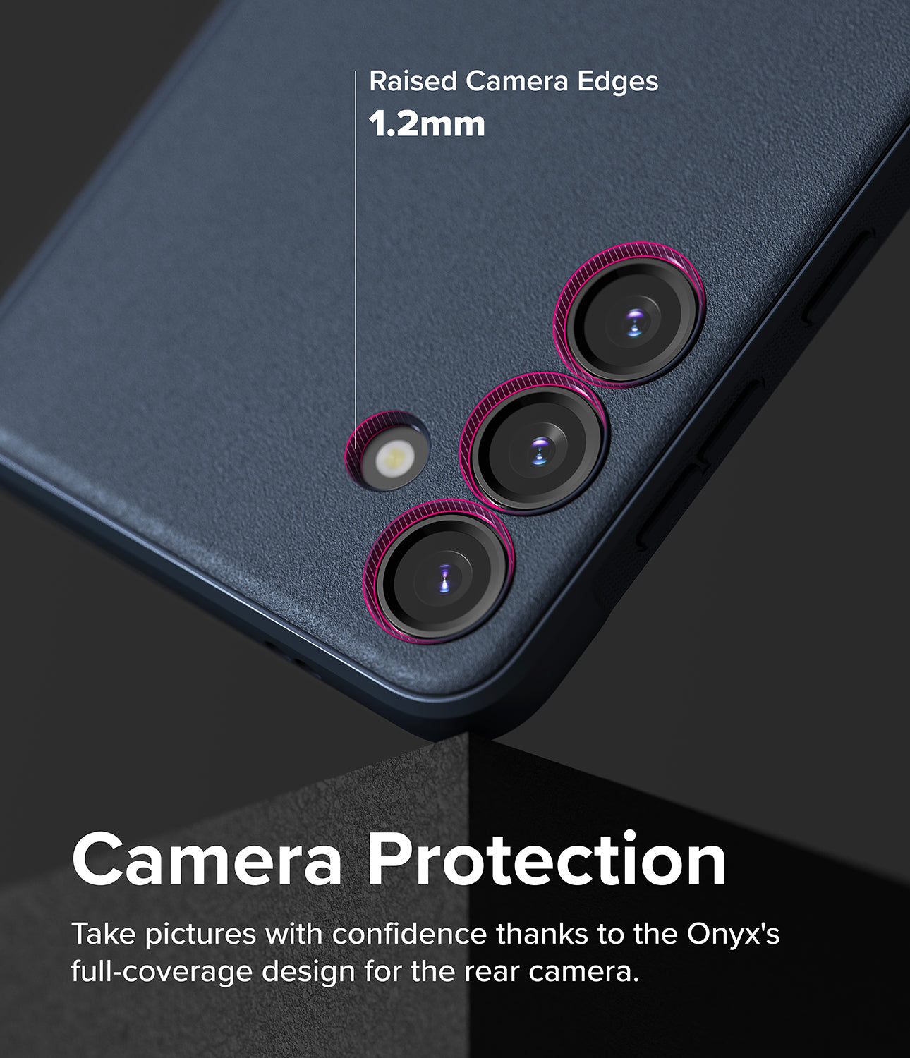 Galaxy S24 Plus Case | Onyx - Navy - Camera Protection. Take pictures with confidence thanks to the Onyx's full-coverage design for the rear camera.