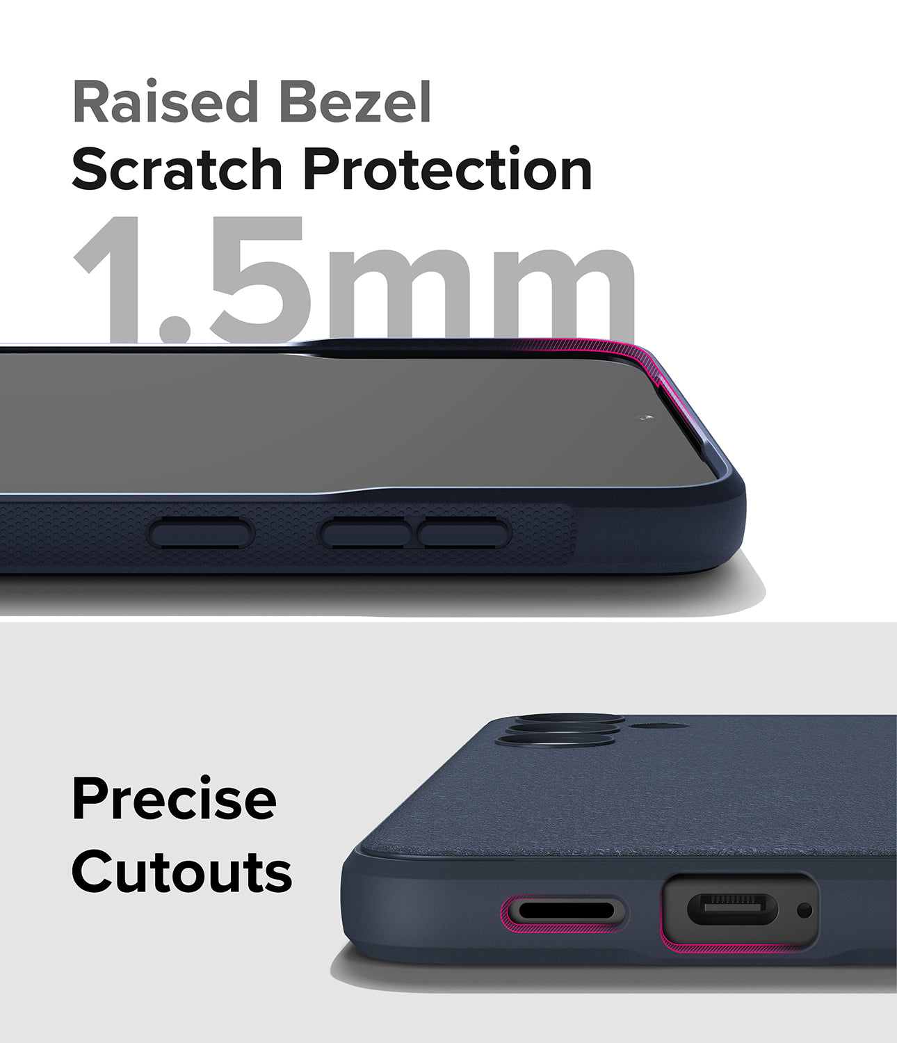 Galaxy S24 Case | Onyx - Navy - Raised Bezel Scratch Protection and Precise Cutouts.