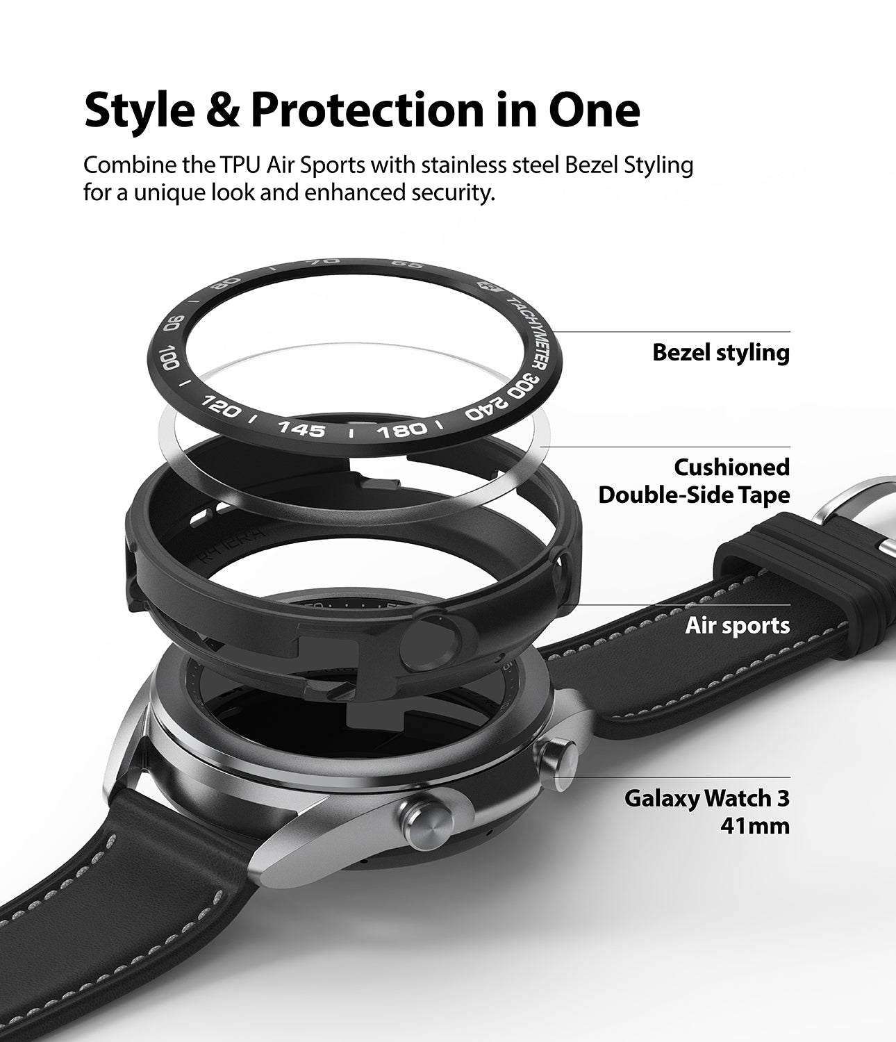 combine the TPU and Air Sports with stainless steel Bezel Styling for a unique look and enhance security