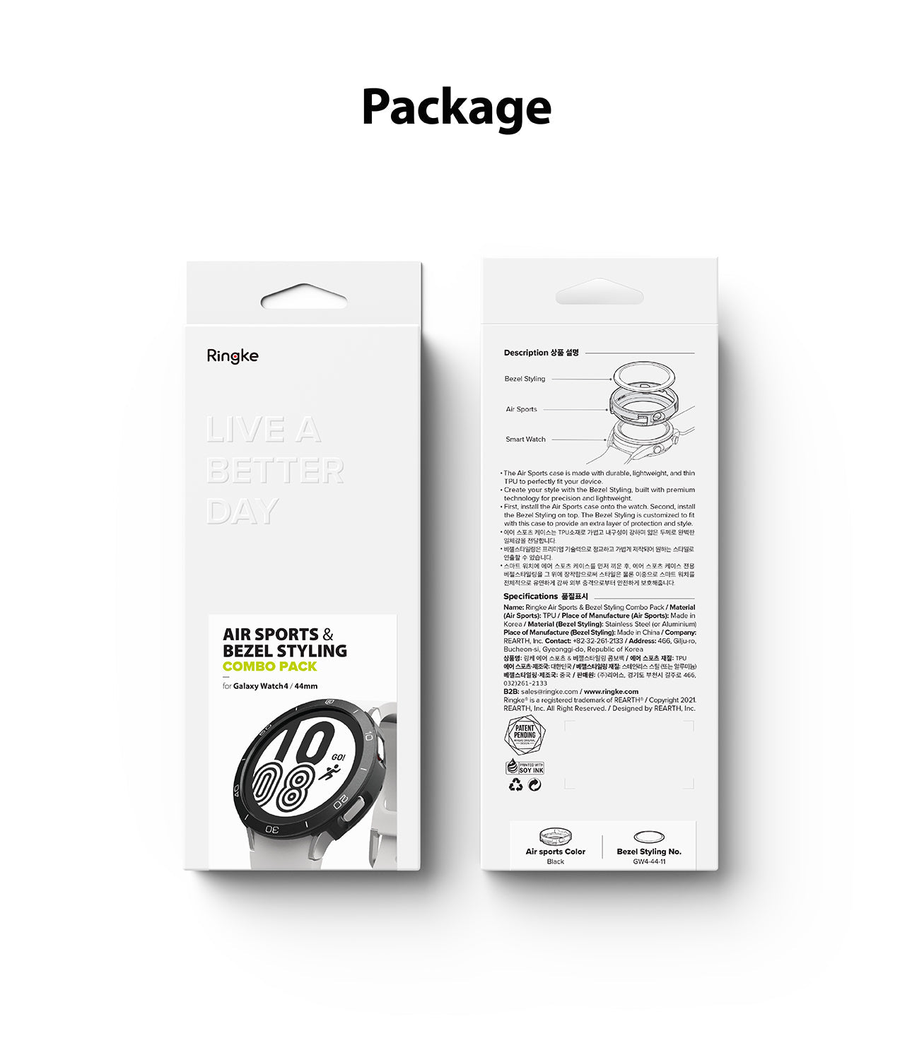 Galaxy Watch 4 44mm | Air Sports Black + Bezel Styling 11 - Ringke Official Store