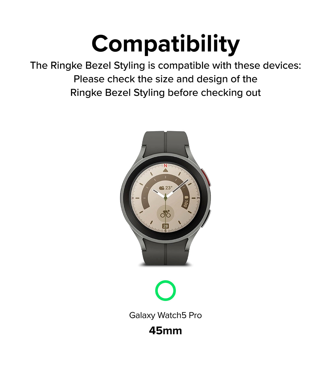 Galaxy Watch 5 Pro 45mm - Bezel Styling Premium - 45-97 Silver+White