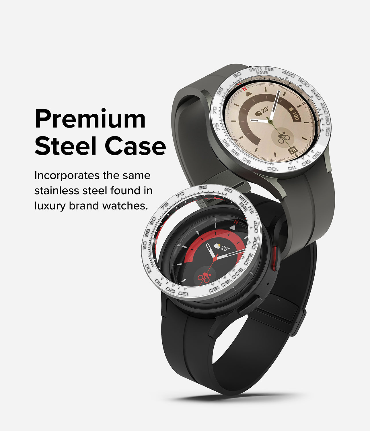 Galaxy Watch 5 Pro 45mm - Bezel Styling Premium - 45-97 Silver+White
