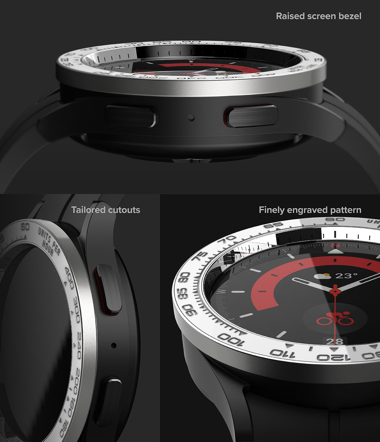 Galaxy Watch 5 Pro 45mm - Bezel Styling Premium - 45-97 Silver+White