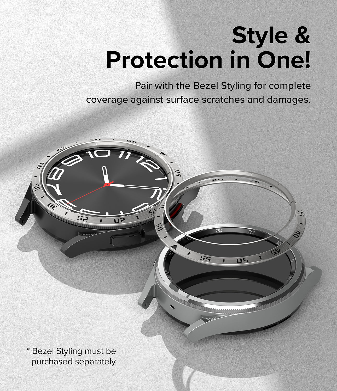 Galaxy Watch 6 Classic 43mm - Inner Bezel Styling - Style and Protection in One - Easy to Install