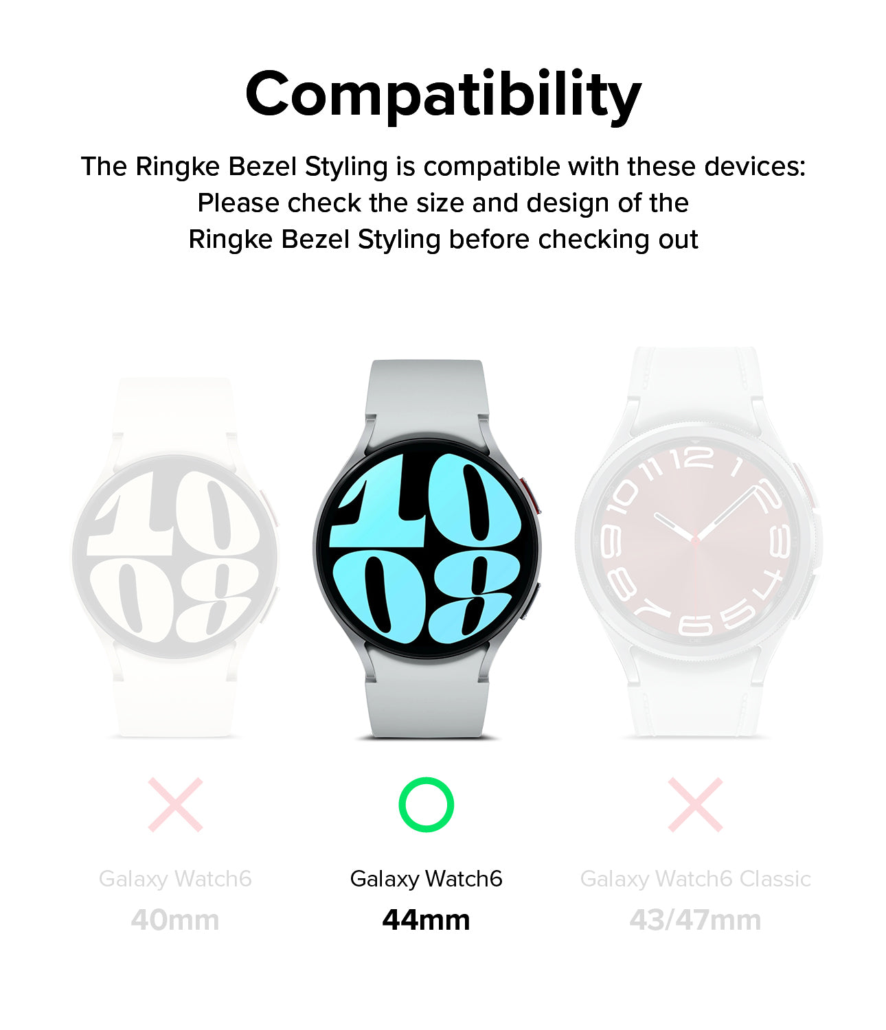 Galaxy Watch 6 44mm | Premium Bezel Styling 44-97-White