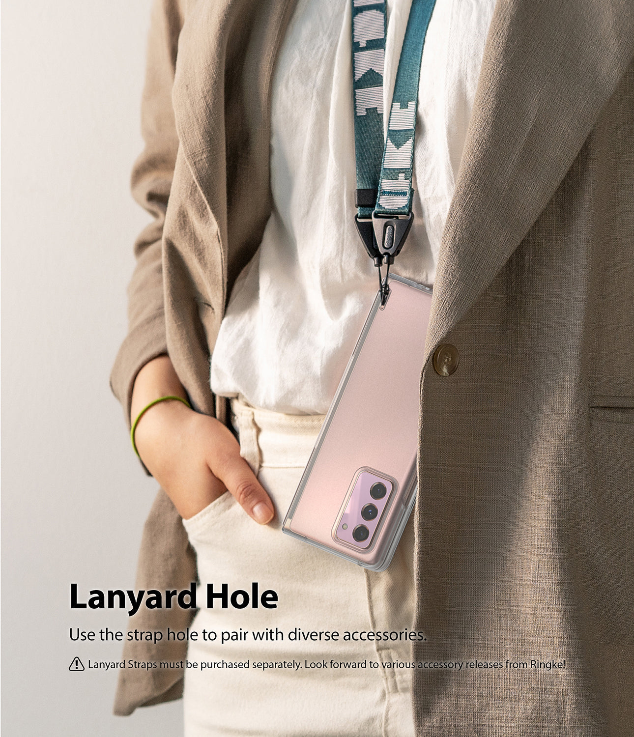 use the strap hold to pair with diverse accessories