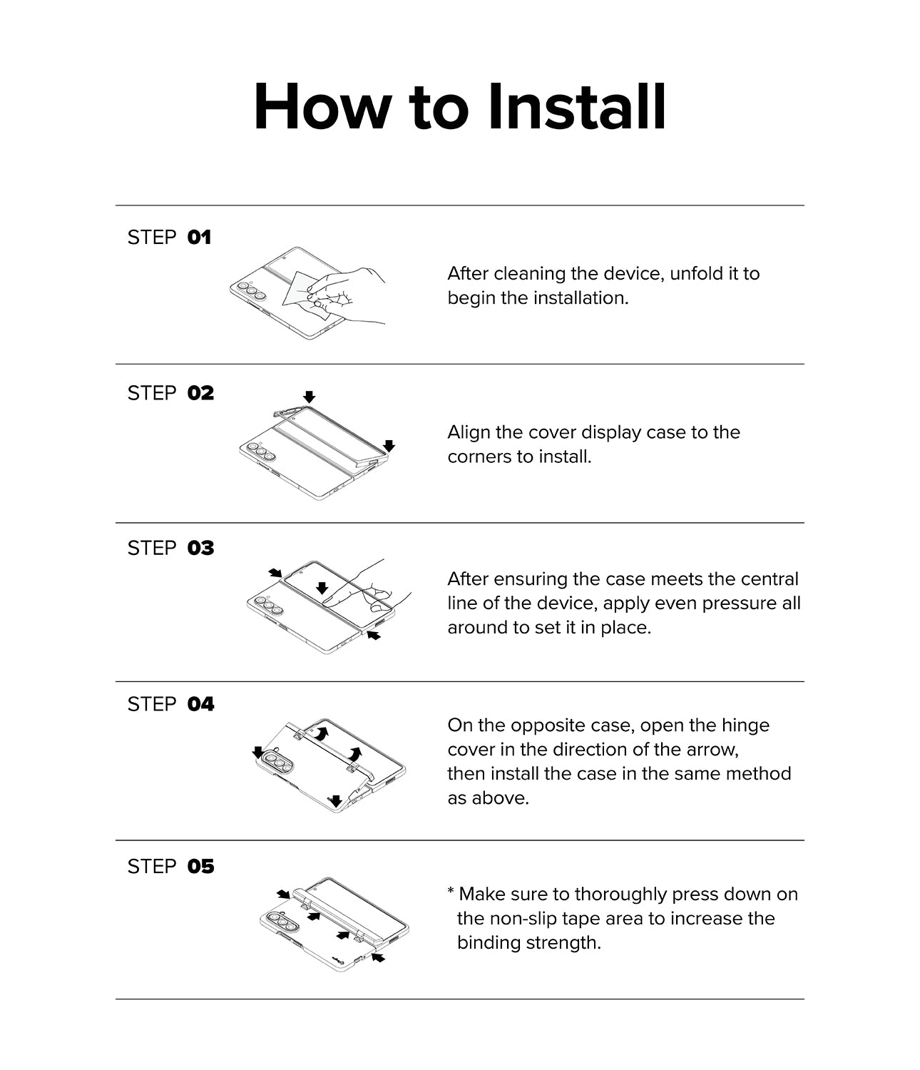 Galaxy Z Fold 5 Case | Slim Hinge - How to install